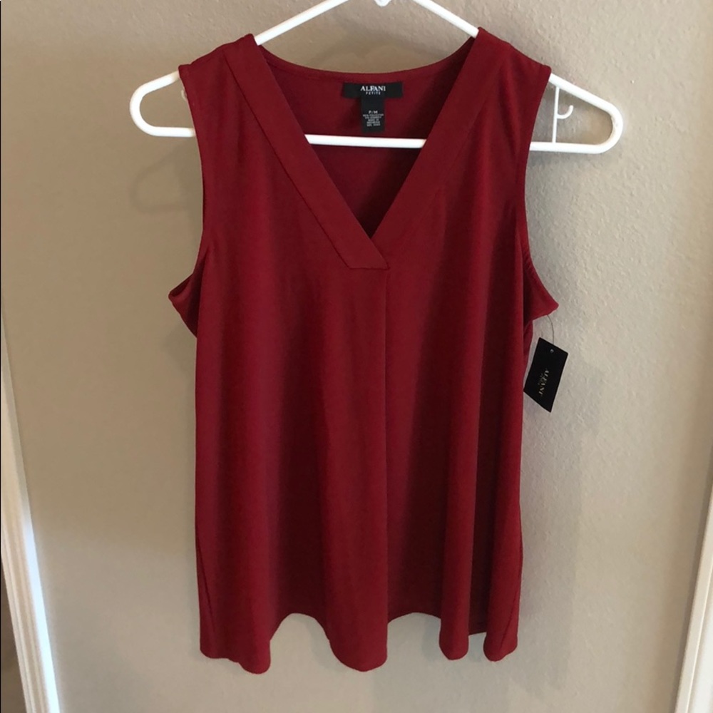 Alfani red sleeveless top.